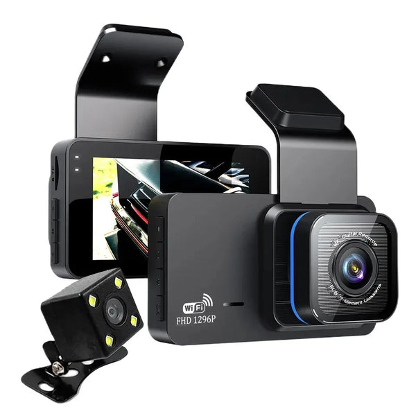 3-Inch Dashcam Wifi Driving Recorder HD 1080p Night Vision Front And Rear View 2way Reversing Image Car Charge Video DVR