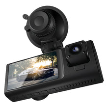 3-Lens Vehicle Dash Cam HD 1080P IR Night Vision Three Way Camera DVR Recorder 2.0inch IPS Front/Cabin/Rear Cam with G-sensor