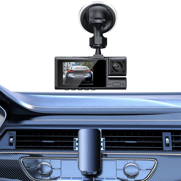 3 Channel Dash Cam Motion Detection HD 1080P Vehicle Video Recorder G-Sensor Car Camcorder Night Vision Front Rear Inside Camera