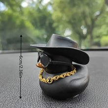 1PC Cool Cowboy Hat Duck Car Decoration Rearview Mirror Decoration