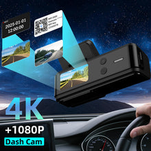 Aprilboy 4K WIFI Dash Cam 2160P Car DVR Front and Rear Dual Lens Auto Car Camera with Night Vision G-Sensor 24H Parking Monitor