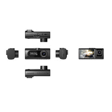 3-Lens Vehicle Dash Cam HD 1080P IR Night Vision Three Way Camera DVR Recorder 2.0inch IPS Front/Cabin/Rear Cam with G-sensor