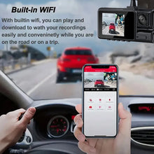3 Channel Dash Cam Motion Detection HD 1080P Vehicle Video Recorder G-Sensor Car Camcorder Night Vision Front Rear Inside Camera