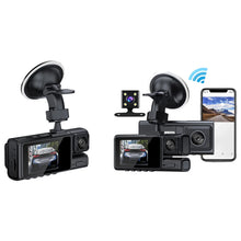 3 Channel Dash Cam Motion Detection HD 1080P Vehicle Video Recorder G-Sensor Car Camcorder Night Vision Front Rear Inside Camera