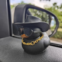 1PC Cool Cowboy Hat Duck Car Decoration Rearview Mirror Decoration