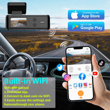 Aprilboy 4K WIFI Dash Cam 2160P Car DVR Front and Rear Dual Lens Auto Car Camera with Night Vision G-Sensor 24H Parking Monitor