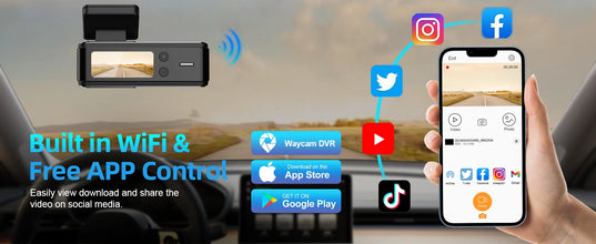 Aprilboy 4K WIFI Dash Cam 2160P Car DVR Front and Rear Dual Lens Auto Car Camera with Night Vision G-Sensor 24H Parking Monitor
