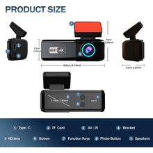 Aprilboy 4K WIFI Dash Cam 2160P Car DVR Front and Rear Dual Lens Auto Car Camera with Night Vision G-Sensor 24H Parking Monitor