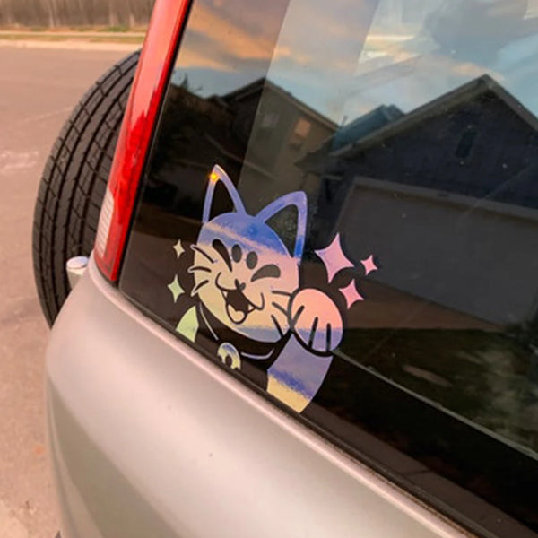 Cute Lucky Cat for Car Stickers Decoration Notebook Motorcycle Cartoon Sticker External Accessories Waterproof PVC Vinyl Decals